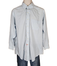 Brooks Brothers Traditional Fit Original Polo Shirt Mens 16-33 Blue Striped R2