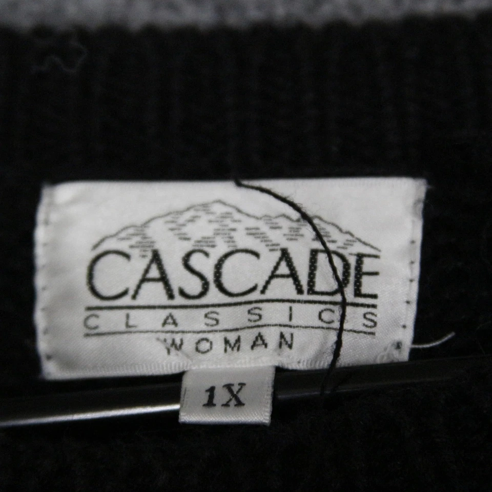 Cascade Classics Mujer 1X Negro Feo Navidad Suéter Santa Reno Casa Foto 4 de 4