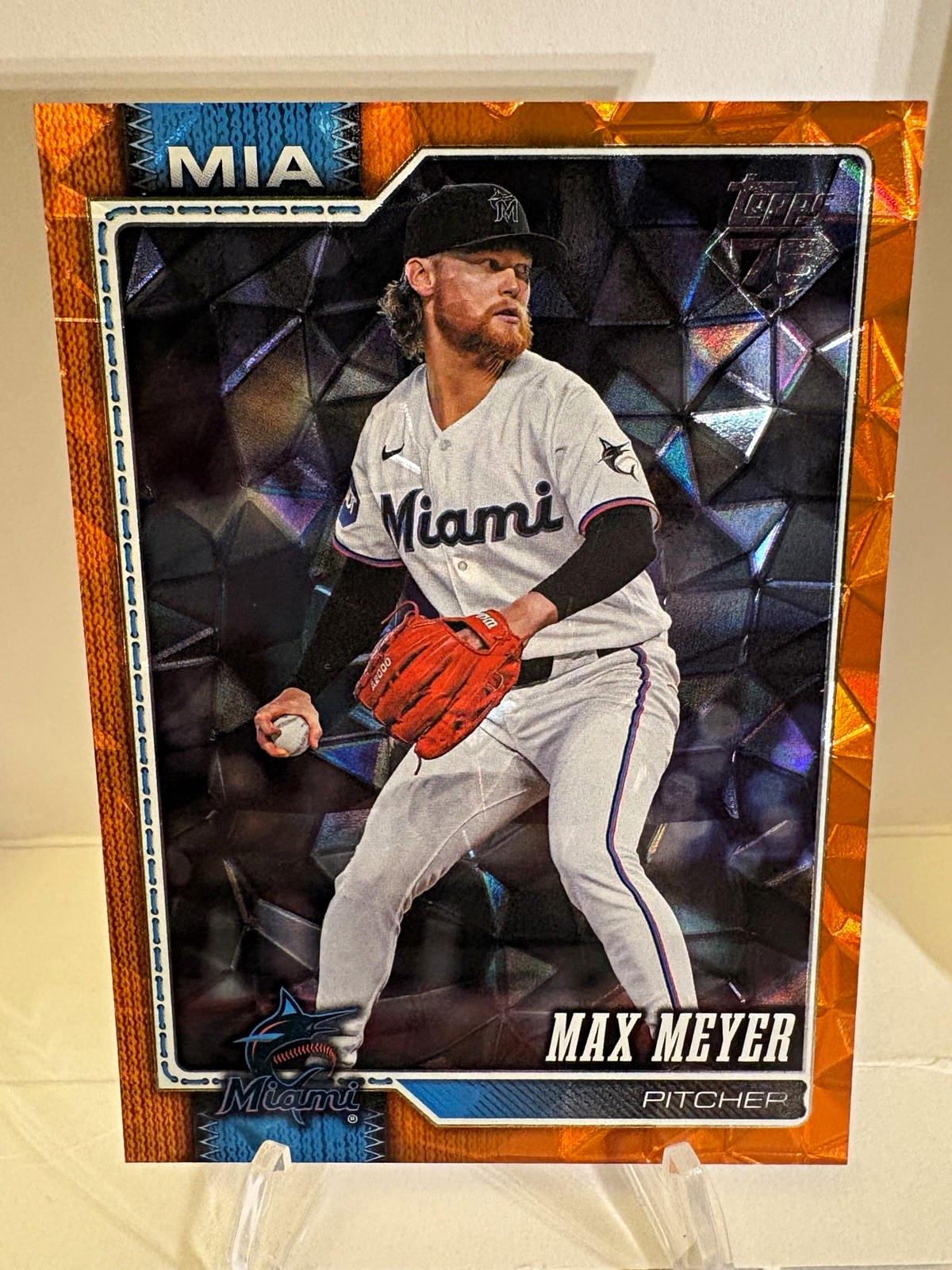 2026 Topps Update Series Max Meyer Miami Marlins Orange Diamante /25 #US345
