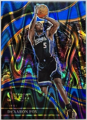 2023-24 Panini Select De'Aaron Fox Blue Tectonic Prizm Courtside /99