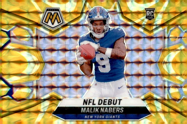 2024 Mosaic NFL Debut Malik Nabers #284 Reactive Yellow Mosaic Prizm (RC)