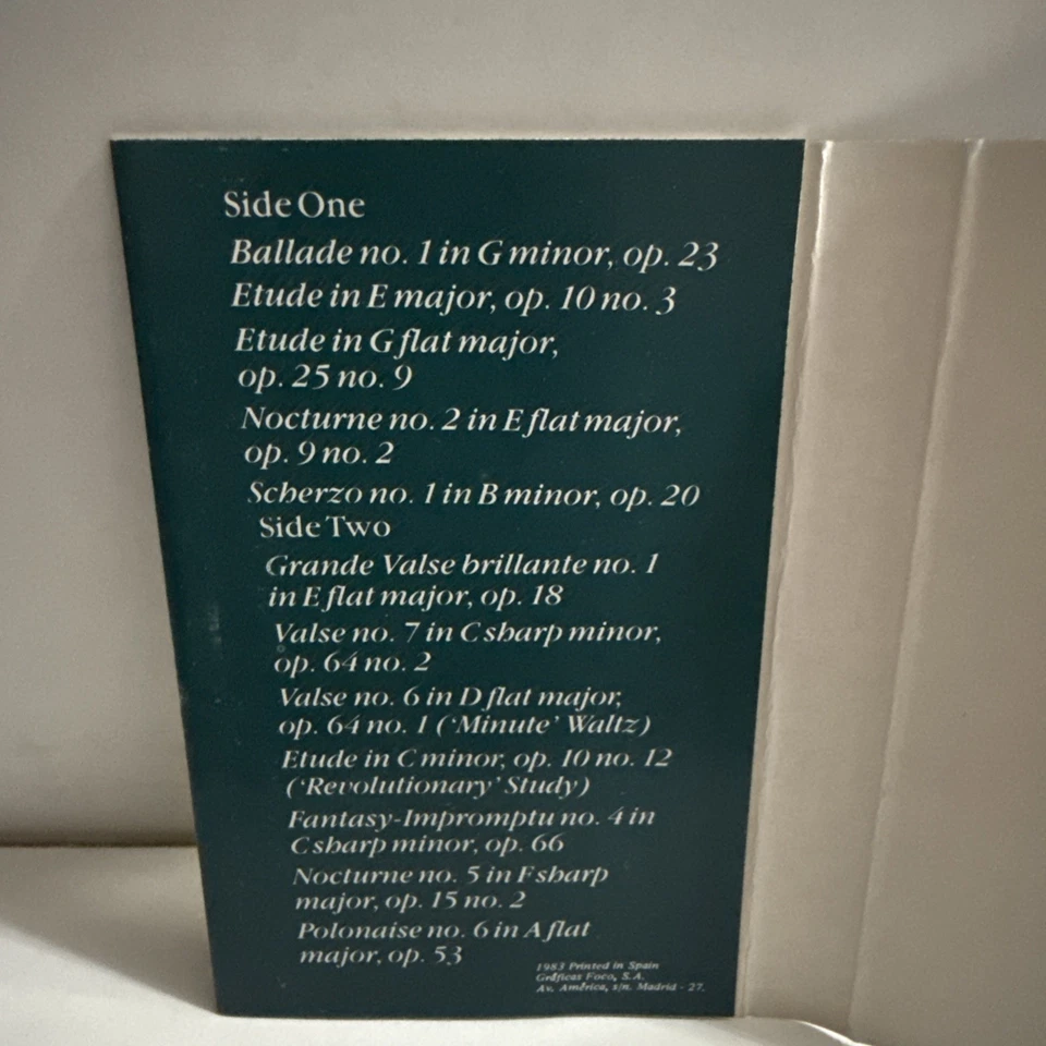 Chopin Piano Recital Tamas Vasary Soloist Audio Cassette No 3 03a - Image 2 of 3