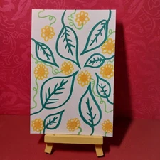 Sindy Fuhr Acrylic Painting 4x6 Inch Original Pop Art Title Floral Day Dream