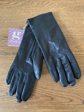 GRANDOE LADIES BLACK LEATHER DRESS GLOVES SIZE 8 NOS