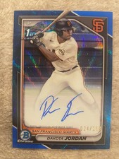 2024 Bowman Draft Chrome Blue Wave Refractor #CPA-DJ Dakota Jordan RC Auto /150