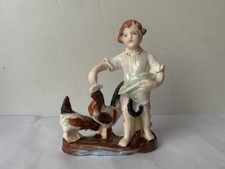 ancien sujet porcelaine, fermier et poules, germany