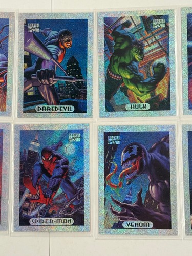 Juego de 10 cartas Marvel Masterpieces Silver HoloFoil 1994 Capitán América Spiderman - Imagen 4 de 14