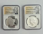 2025 Proof Morgan And Peace Silver Dollar 2pc Set NGC PF70.