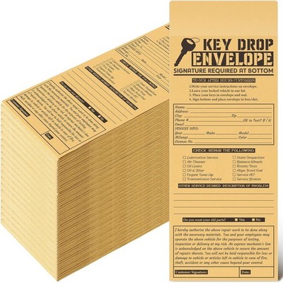 500 Pcs Drop Key Envelopes Auto Shop Repair Service Drop Box Self Adhesive