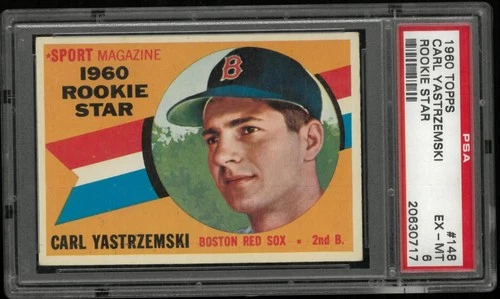 1960 Topps Baseball Carl Yastrzemski RC Rookie Star PSA 6 EYE APPEAL #148 REDSOX