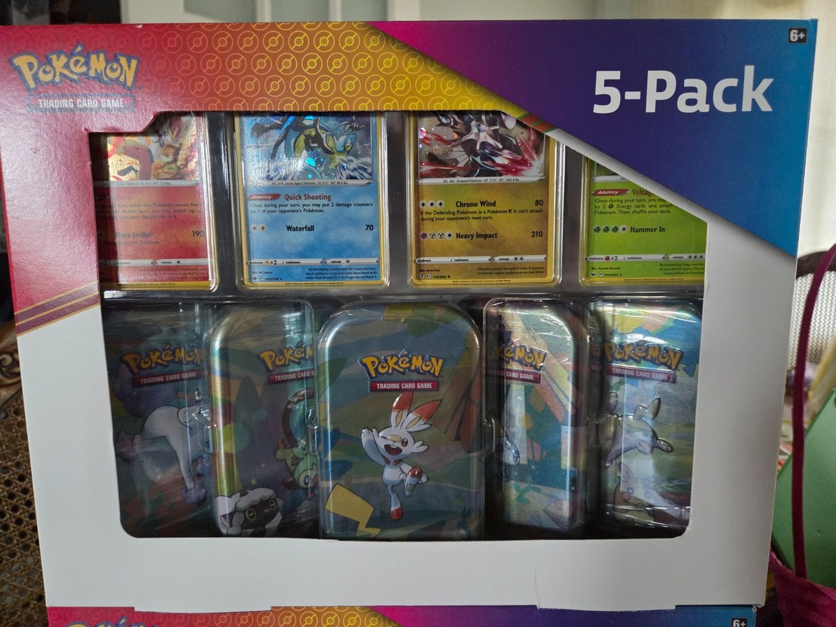 Costco Pokémon 5 Pack Galar Pals Mini Tins- Evolving Skies and