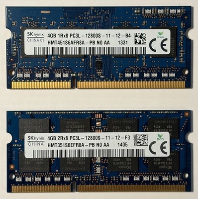 SK Hynix - 2 x 4GB 1Rx8 PC3L-12800S HMT451S6AFR8A-PB - SO-DIMM - RAM Speicher