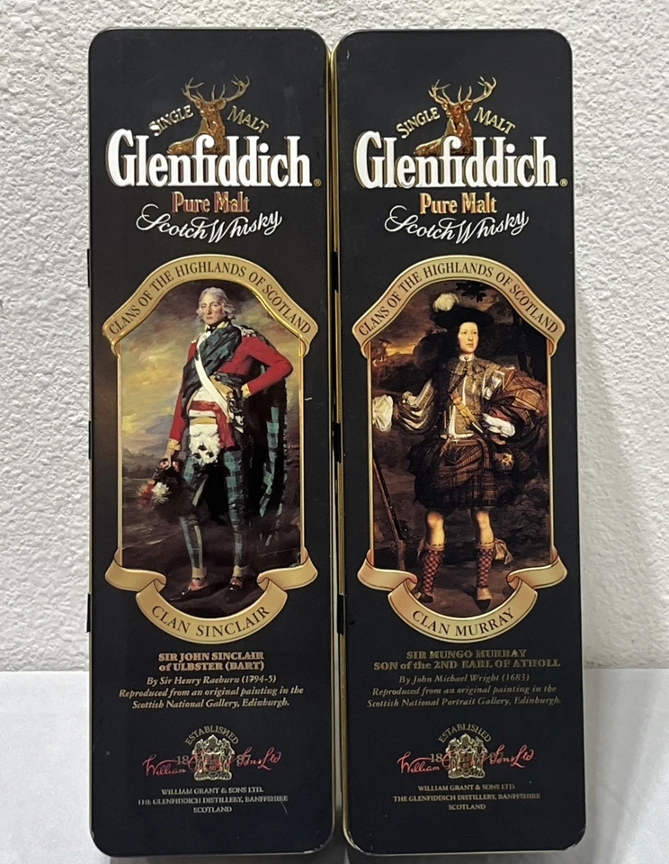 Glenfiddich Scotch Wiskey Clan Sinclair & Clan Murray Decorative Tins & History - Image 2 of 4