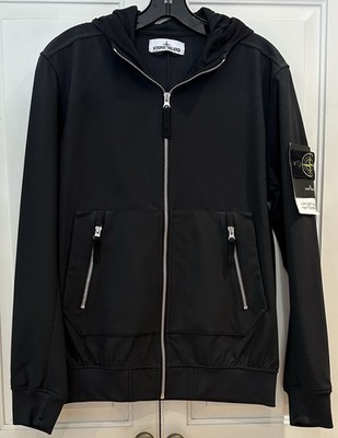 NWT STONE ISLAND SS21 LIGHT SOFT SHELL-R E-DYE JACKET BLACK - MEN'S MEDIUM