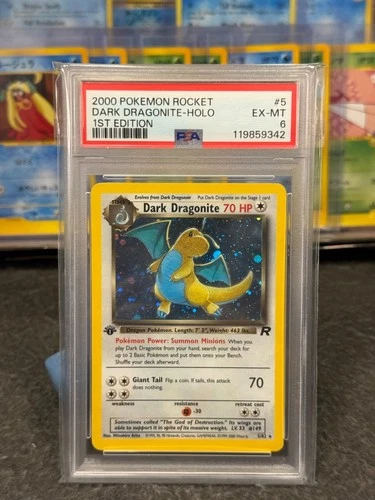 Pokemon Dark Dragonite Team Rocket 1st Edition Holo Rare #5 PSA 6