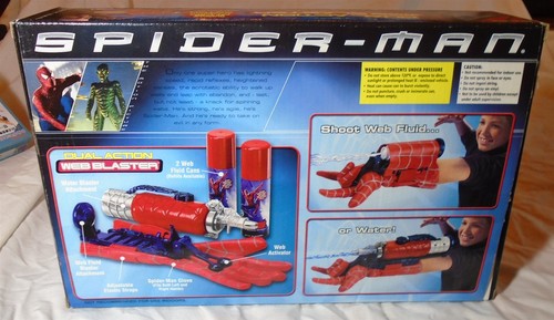 Marvel Spiderman Dual Action Web Or Water Blaster Web Fluid 3 Cans 2001 Toy Biz - Picture 3 of 3