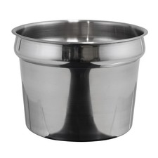 Winco 11 qt. Round Inset for Model 211 24 Gauge Heavy Weight Stainless Steel