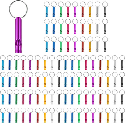 Sibba 100 Pcs Emergency Whistle Survival Loud with Keychain Rescue Signaling Ext