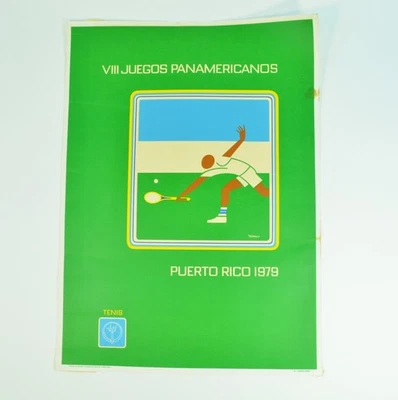 VIII Juegos PanAmericanos Puerto Rico 1979 Tennis Poster Vintage Pan American Games - Bild 1 von 4