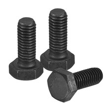 3Pcs M8-1.25 x 20mm Left Hand Hex Head Bolt, Black Oxide Carbon Steel Reverse