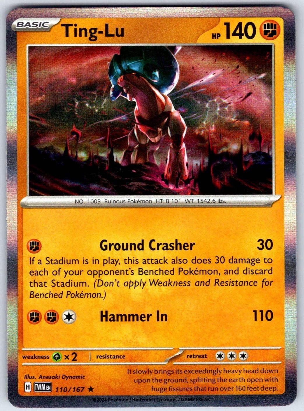 Ting-Lu 110/167 Rare Twilight Masquerade Pokemon Holo Lightly Played