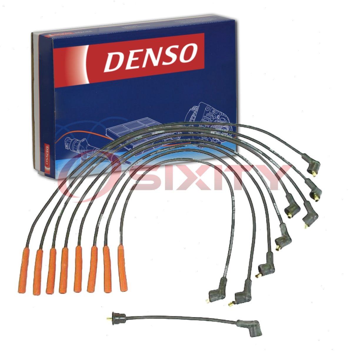 Denso Spark Plug Wire Set for 1975-1977 Ford F-500 5.4L 5.9L 6.4L V8 kd