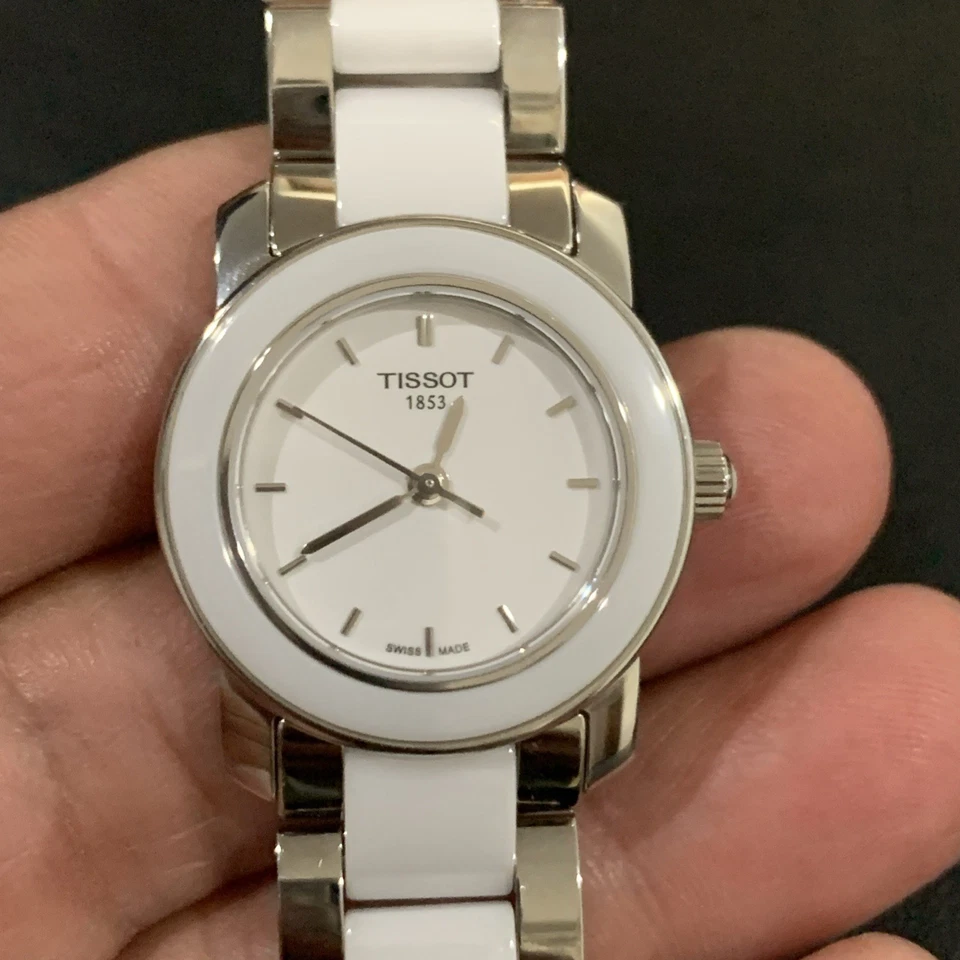 TISSOT T-Cera White Ceramic And Stainless Ladies Watch T064210 A. - Image 2 of 4