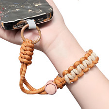 Handmade Adjustable Phone Lanyard and Camera Wrist Strap in Brown