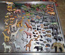 Vintage Lion Elephant Giraffe Rhino Zebra Hippo Jungle Animal Figure Lot 100+ Pc