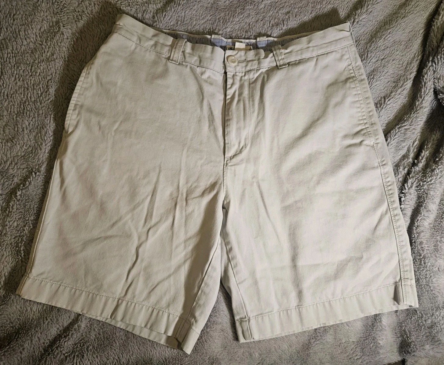 J CREW Shorts Mens 32 Beige 100% Cotton Canvas Chino Shorts Casual Tan, Preppy