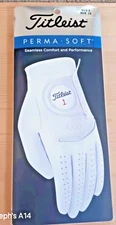 Titleist Perma Soft Leather White Golf Glove Size Men's Med-Lg