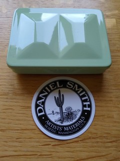 Whiskey Painter's watercolor palette box with 12 half pans Daniel Smith paint