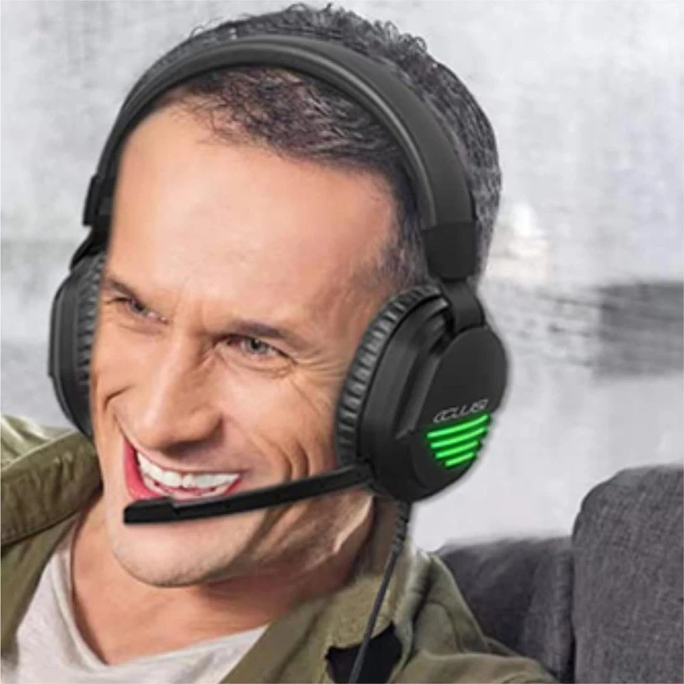 3.5mm Gaming Headset Mic LED Headphones Stereo Bass Surround For PC PS4 Xbox One - Image 2 of 4