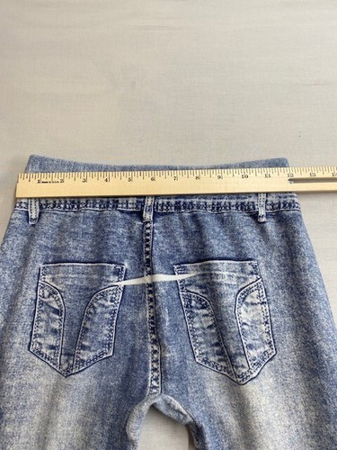 Girls Jeggings Stretch Faux Jeans High Rise Size Based Off Measurements. Stains - Picture 4 of 7