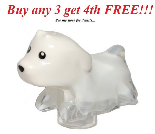 ☀️NUOVO LEGO Minifigure Minifigure Minifig Animale Pet Cane Cucciolo Ghost Dog - Foto 1 di 2