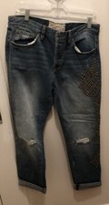 free people embroidered jeans 28
