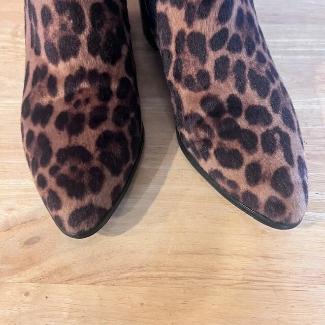 Nine West Black & Brown Animal Print Ankle Boots Size 8 - Image 4 of 4