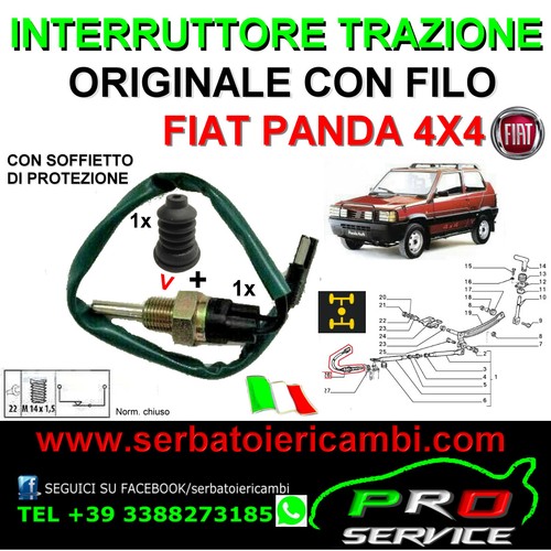 INTERRUTTORE SPIA TRAZIONE FIAT PANDA 4X4 SENSORE + GOMMINO SOFFIETTO PROTEZIONE - 第 1/1 張圖片