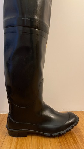 STIVALI WADERS DI GOMMA SUPERGA NERO TAGLIA 41 TUTTA COSCIA 1970 MADE IN ITALY - Foto 8 di 20