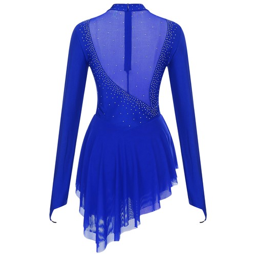 Lyrical Women's Ice Skating Dress Long Sleeve Figure Skating Leotard Dance Dress - Picture 73 of 127