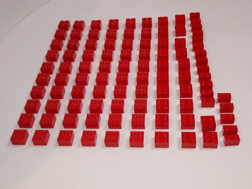 100 piece lot Lego red 2 by 2 and 1 by 2. bricks great for train MOCS WYSIWYG - Picture 4 of 12