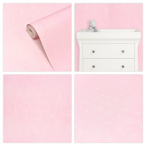 Children's Bedroom / Nursery, Star Pattern Wallpaper (Pink)
