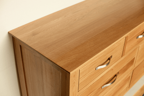 New Avalon 7 Drawer Solid Oak timber Low Chest - Picture 3 of 5