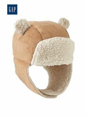 Girls Sherpa Ivory Trapper Bear Hat w 