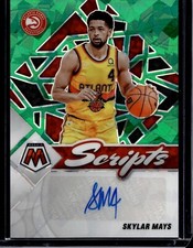 2021-22 Mosaic Basketball Skylar Mays HAWKS #SC-SKM Scripts Green Ice Auto