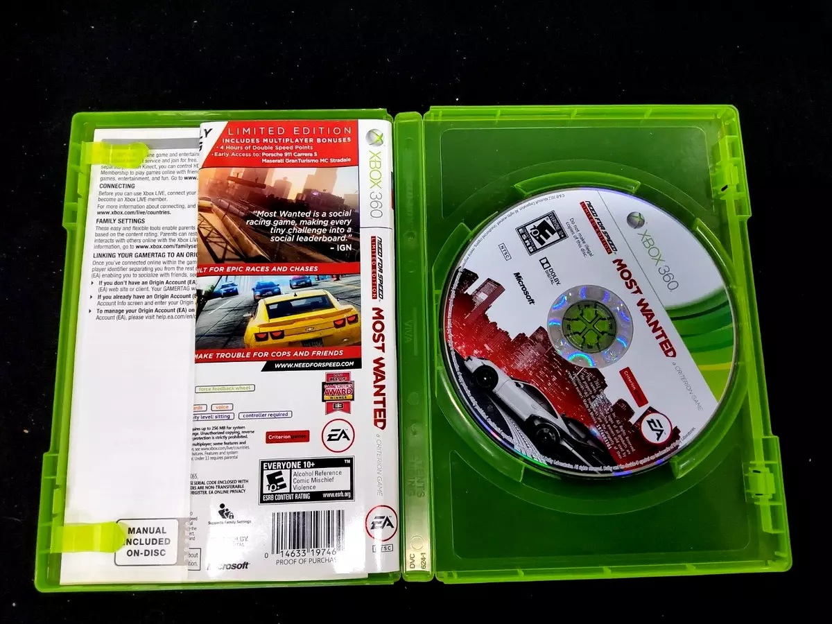 Used Electronic Arts Need for Speed Most Wanted Microsoft XBox 360