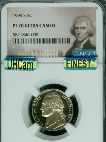 1994 S JEFFERSON NICKEL  NGC PF70 UCAM MAC UHcam MAC FINEST & SPOTLESS *
