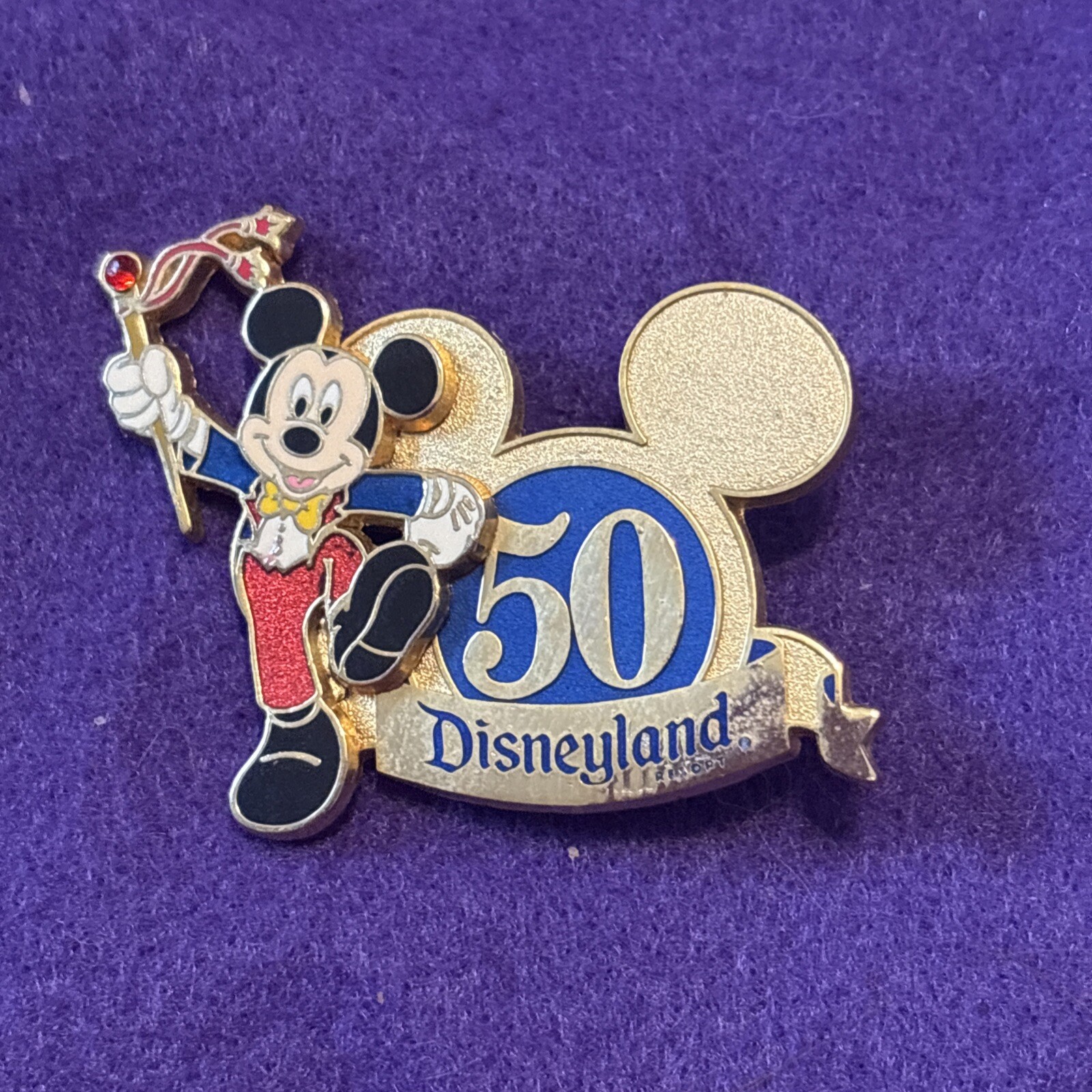 Disneyland 50th Anniversary Gold Mickey Pin