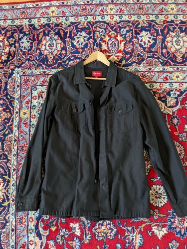 supreme black button up