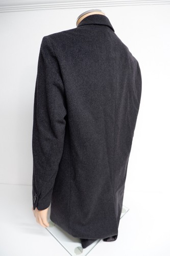 Hugo Boss Grey Cashmere Wool Over Coat Size 46 Mens Vgc P2p 22” Inches - Picture 2 of 11